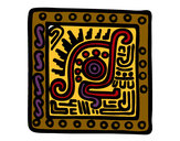 Dibujo Símbolo maya pintado por pulgita 
