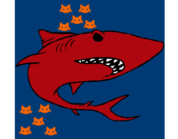 Dibujo Tiburón pintado por goku_58
