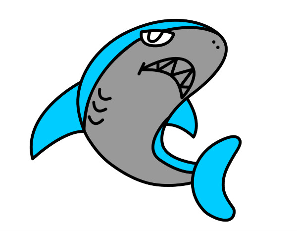 Dibujo Tiburón nadando pintado por AndresO