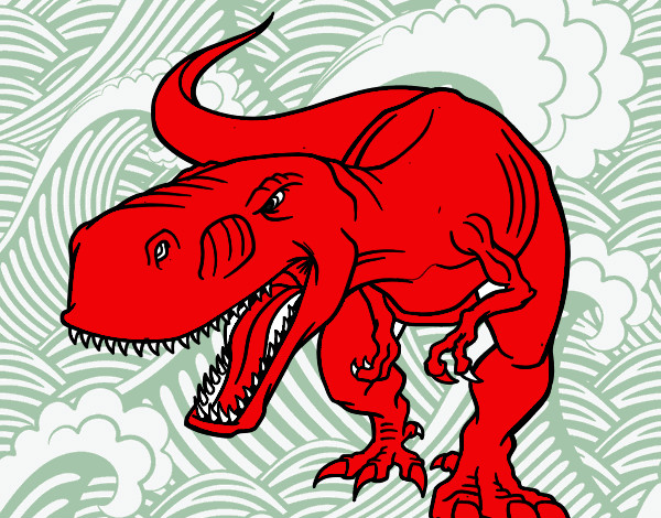 Dibujo Tiranosaurio Rex enfadado pintado por jorge312