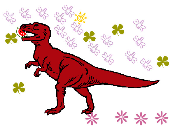 Dibujo Tiranosaurus Rex pintado por Crystyan