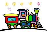 Dibujo Tren con vagón pintado por MarcAndreu