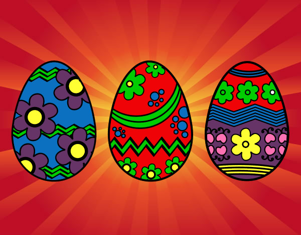 Dibujo Tres huevos de pascua pintado por jorge312