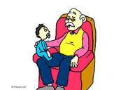 Dibujo Abuelo y nieto pintado por alanabryan