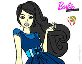 Dibujo Barbie con su vestido con lazo pintado por IsaSofia