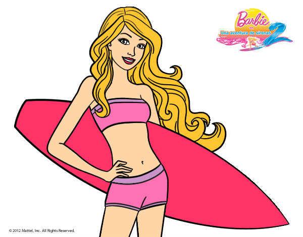 Barbie con tabla de surf