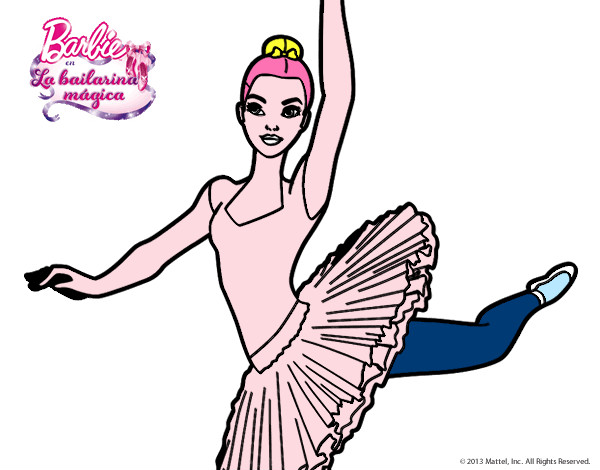 Dibujo Barbie en segundo arabesque pintado por lango