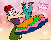 Dibujo Barbie y su vestido de ballet pintado por ERICAH