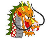 Dibujo Cabeza de dragón 1 pintado por azita