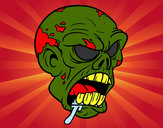Dibujo Cabeza de zombi pintado por azita