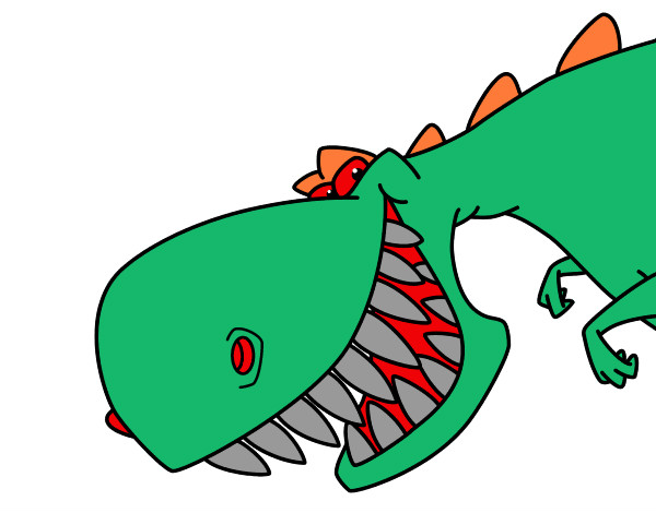 Dibujo Dinosaurio de dientes afilados pintado por AndresO