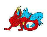 Dibujo Dragón de mar pintado por albaluisle