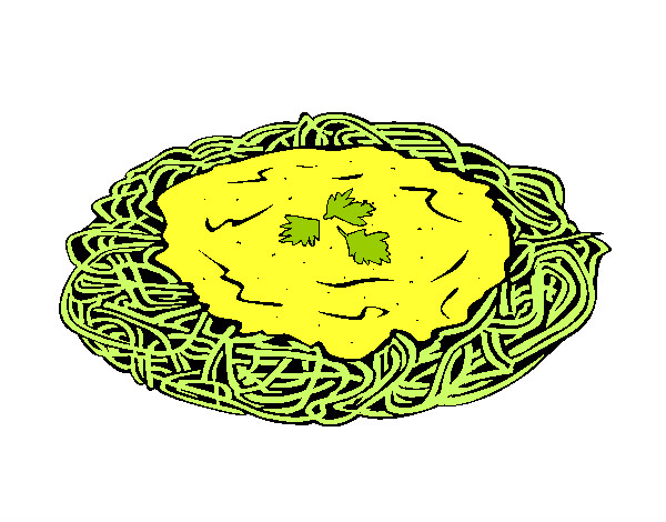 Dibujo Espaguetis con queso pintado por chapparita