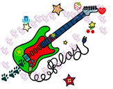 Dibujo Guitarra y estrellas pintado por fperetti
