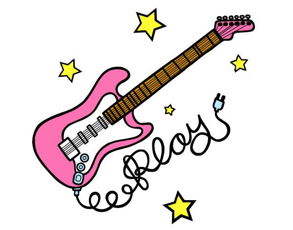 Dibujo Guitarra y estrellas pintado por Violetta19