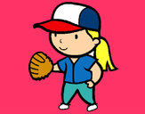 Dibujo Jugadora de béisbol pintado por azita