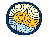 Dibujo Mandala circular pintado por azita