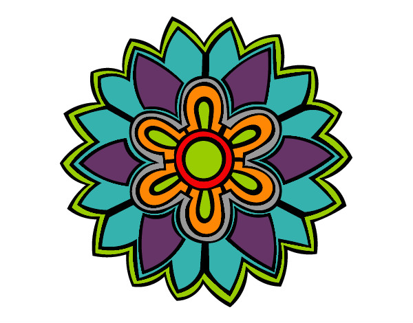 Dibujo Mándala con forma de flor weiss pintado por CASA14
