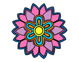 Dibujo Mándala con forma de flor weiss pintado por rochell