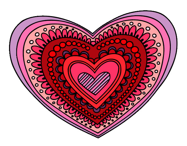 Dibujo Mandala corazón pintado por Violetagra