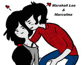 Dibujo Marshall Lee y Marceline pintado por Love78