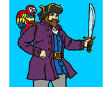 Dibujo Pirata con un loro pintado por Goadrian10