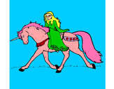 Dibujo Princesa en unicornio pintado por lunitaaa