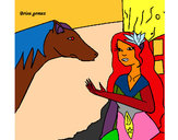 Dibujo Princesa y caballo 1 pintado por abrilcisne