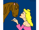 Dibujo Princesa y caballo pintado por alejanndra