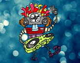 Dibujo Robot DJ pintado por azita