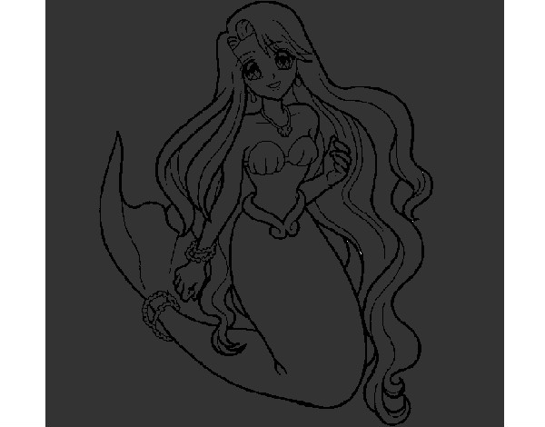 Dibujo Sirenita pintado por lorele