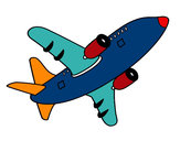 Dibujo Avión alzando el vuelo pintado por rockerita