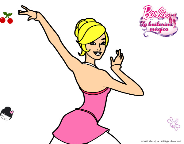 Dibujo Barbie en postura de ballet pintado por ale26