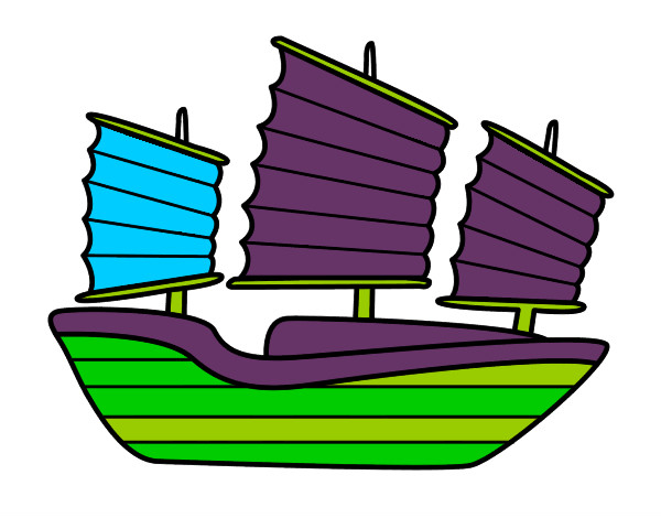 Dibujo Barco oriental pintado por kukina