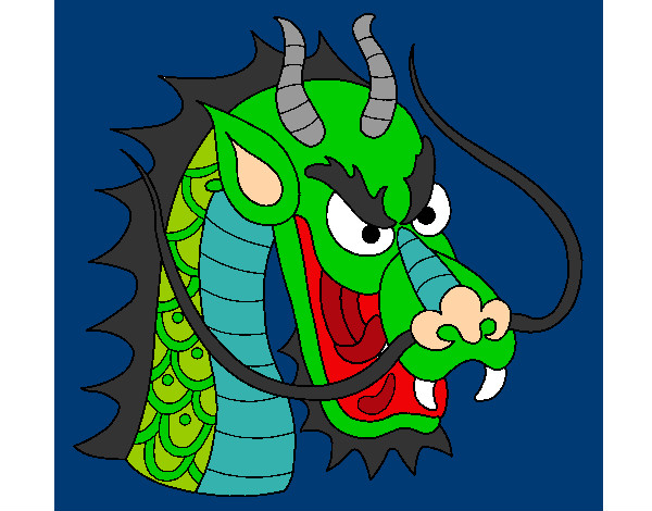 Dibujo Cabeza de dragón 1 pintado por koqe