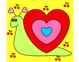 Dibujo Caracol corazón pintado por cellll