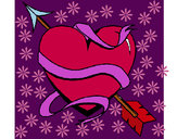 Dibujo Corazón con flecha pintado por lilima