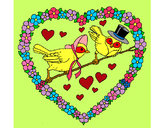 Dibujo Corazón con pájaros pintado por angelusss