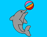 Dibujo Delfín jugando con una pelota pintado por DaMar