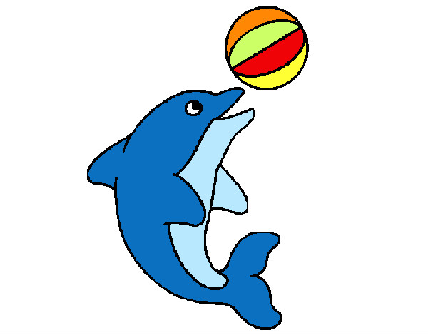 Delfín jugando con una pelota