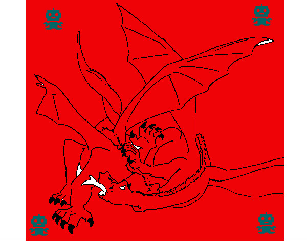 Dibujo Dragón lamiéndose pintado por ale26