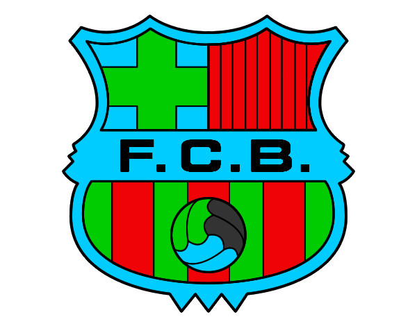Dibujo Escudo del F.C. Barcelona pintado por Zubaza