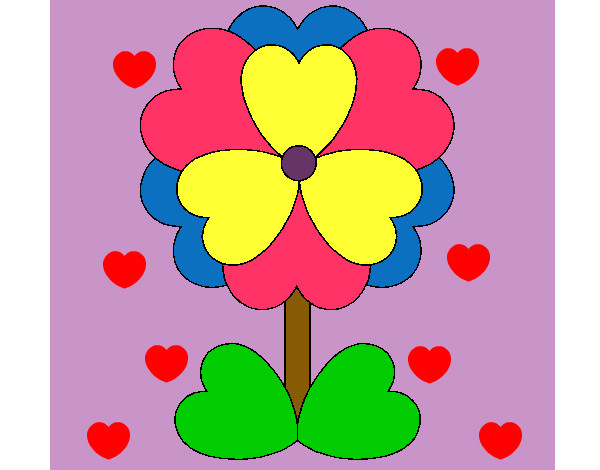 Dibujo Flor de corazones pintado por angelusss