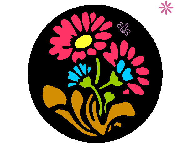 Dibujo Grabado con flores pintado por majo29