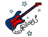 Dibujo Guitarra y estrellas pintado por majo29
