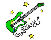 Dibujo Guitarra y estrellas pintado por martu03