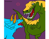 Dibujo Lucha de dinosaurios pintado por gael56