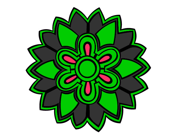 Dibujo Mándala con forma de flor weiss pintado por AndresO
