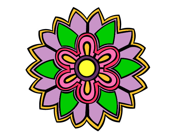 Dibujo Mándala con forma de flor weiss pintado por lucia-