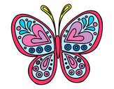Dibujo Mandala mariposa pintado por rockerita